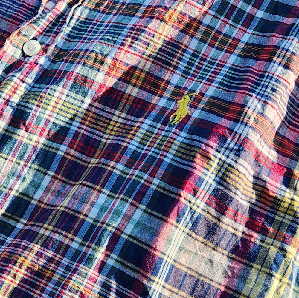 Ralph Lauren The Madras Button Down Classic Fit Shirt  XL - Picture 8 of 10